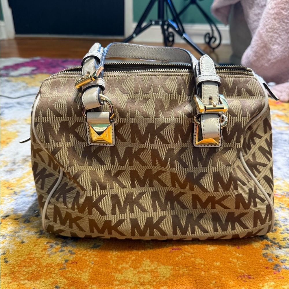 Michael Kors Brown Greyson Logo Satchel